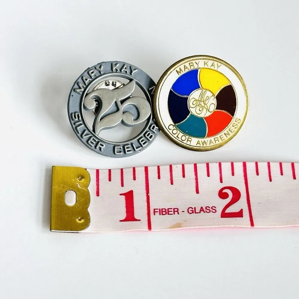 Lot Mary Kay Lapel Pin Vintage Cosmetics Color Awareness 25 Silver Celebration